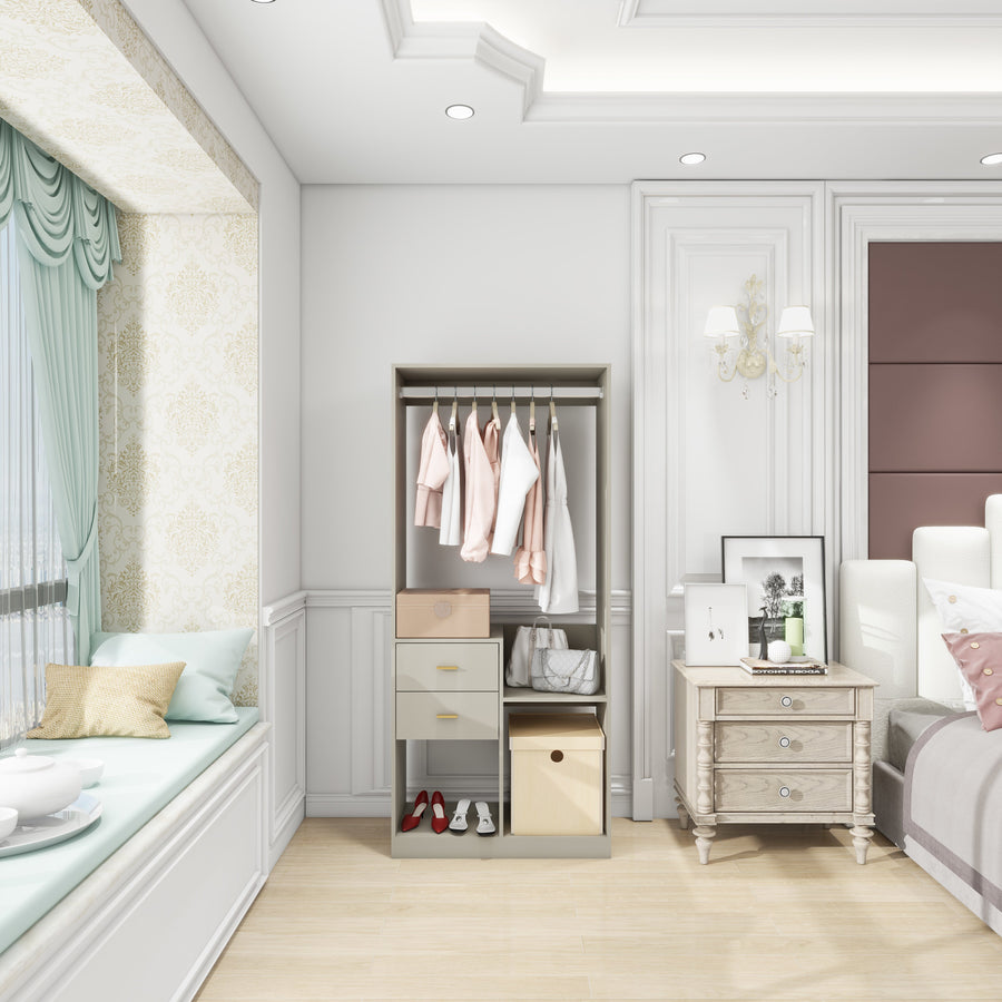 YG-303 Stand-Alone Wood Closet System